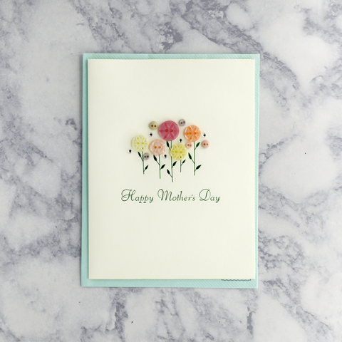Handmade Buttons Mother's Day Card