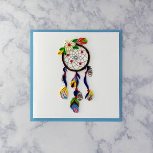 Handmade Colorful Dreamcatcher Quilling Blank Card