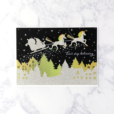 Handmade Santa's Sleigh Christmas Card