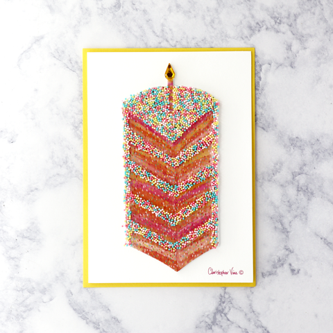 Handmade Tall Cake Slice Birthday Card