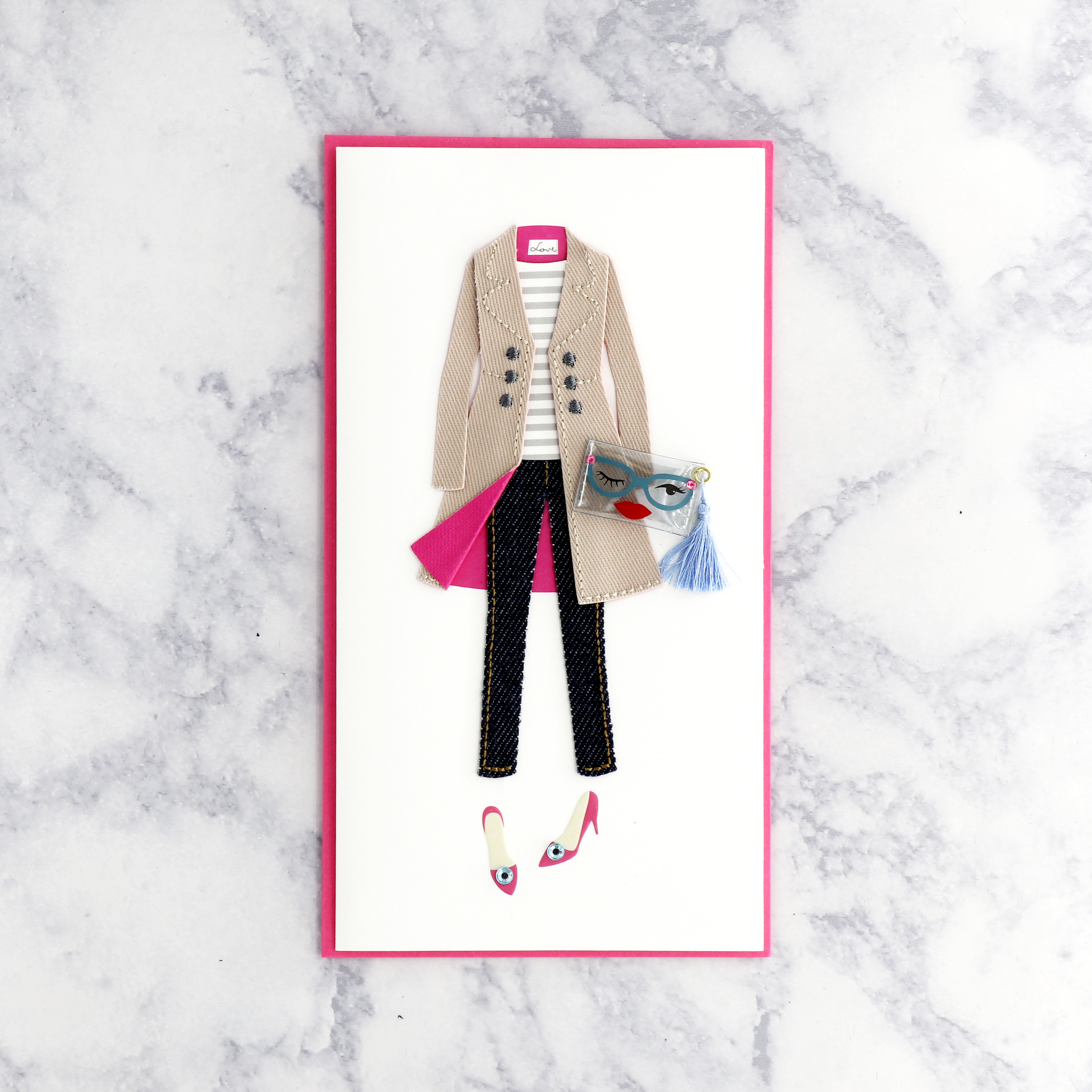Handmade Trench Outfit Birthday Card