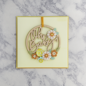 Hangable Floral Ornament New Baby Card