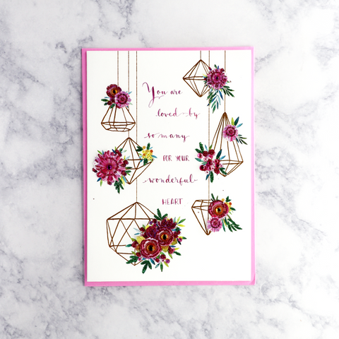 Hanging Geo Flowers Mother's Day Card (Mom)