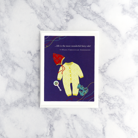 "...Life Is The Most..." Hans Christian Andersen Quote Baby Shower Card