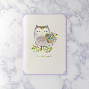 Heartfelt Owl Thank You Card