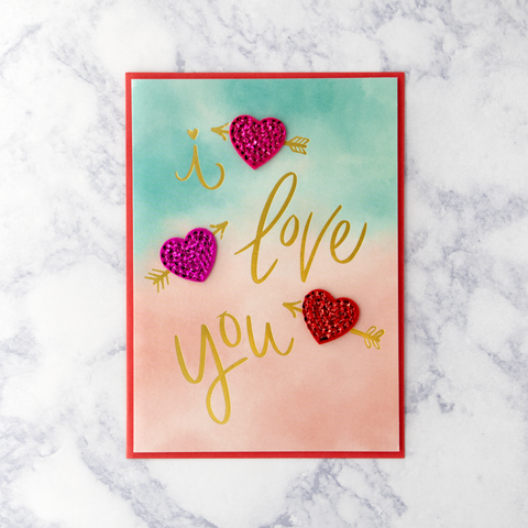 Hearts With Arrows Valentine’s Day Card