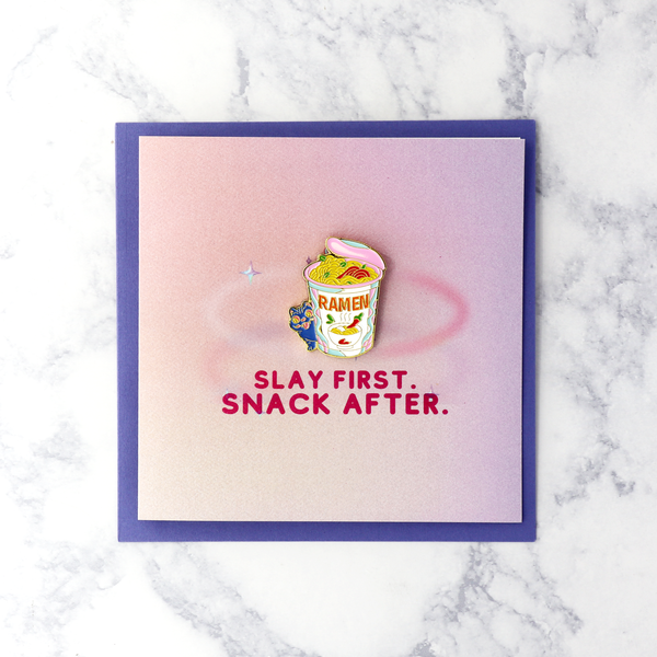 Hojak-do (Tiger) & Ramen Birthday Card (with Enamel Pin!)