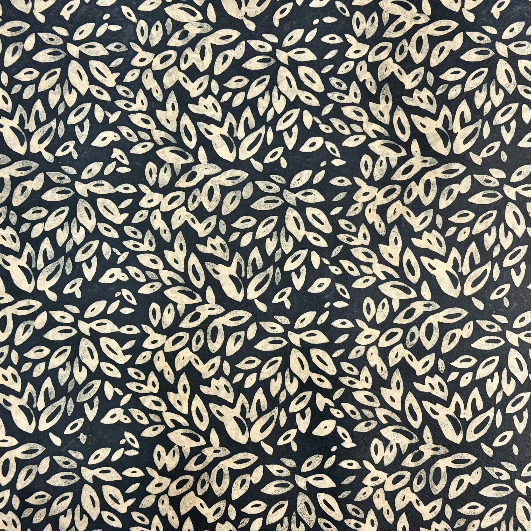 Handmade Black & Gold Batik Leaves In Lay Flat Wrap