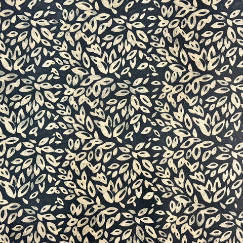 Handmade Black & Gold Batik Leaves In Lay Flat Wrap