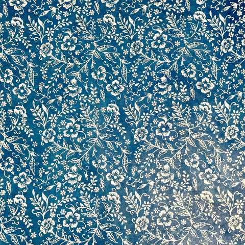 Handmade Regency Blue Floral Flat Wrap