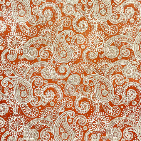 Handmade Red Paisley On White Flat Wrap