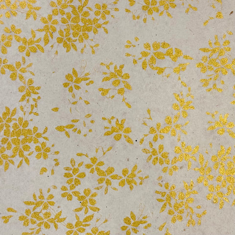 Handmade Gold Leaves On Ecru Flat Wrap