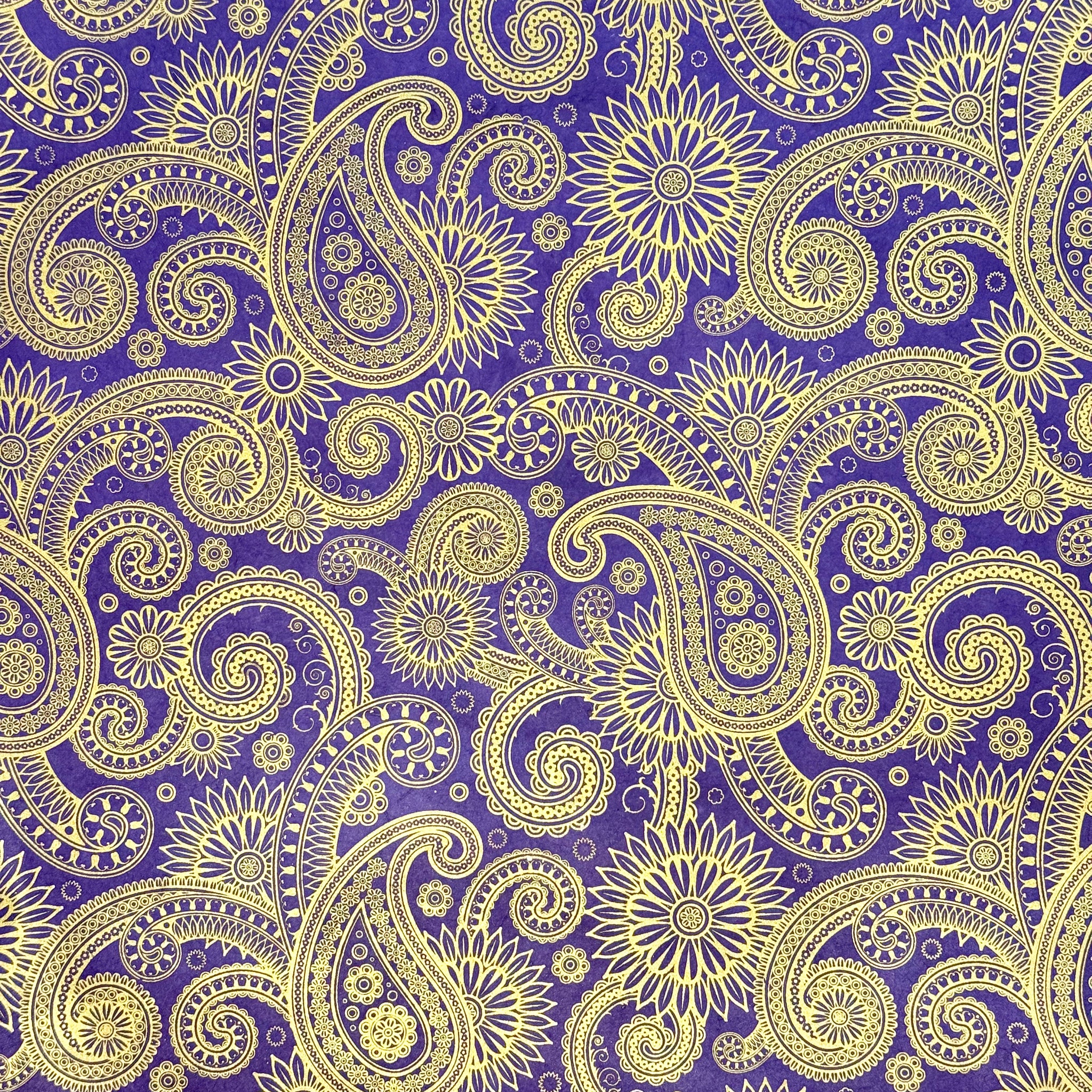 Handmade Purple Paisley On White Flat Wrap