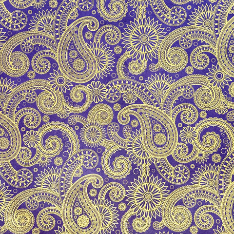 Handmade Purple Paisley On White Flat Wrap