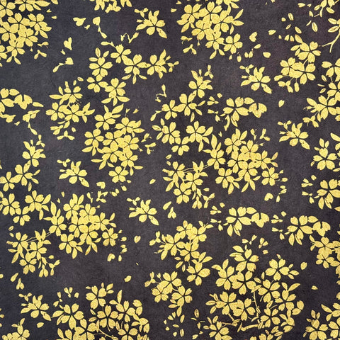 Handmade Gold Leaves On Black Flat Wrap
