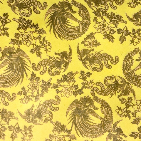Handmade Yellow Chinese Dragons Flat Wrap
