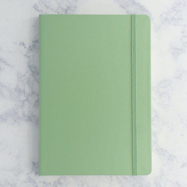 A5 Sage Medium Plain Hardcover Notebook
