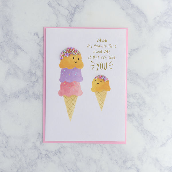 Ice Cream Cones Mother's Day Card (For Mom)