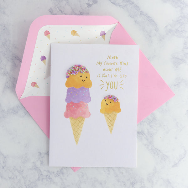 Ice Cream Cones Mother's Day Card (For Mom)