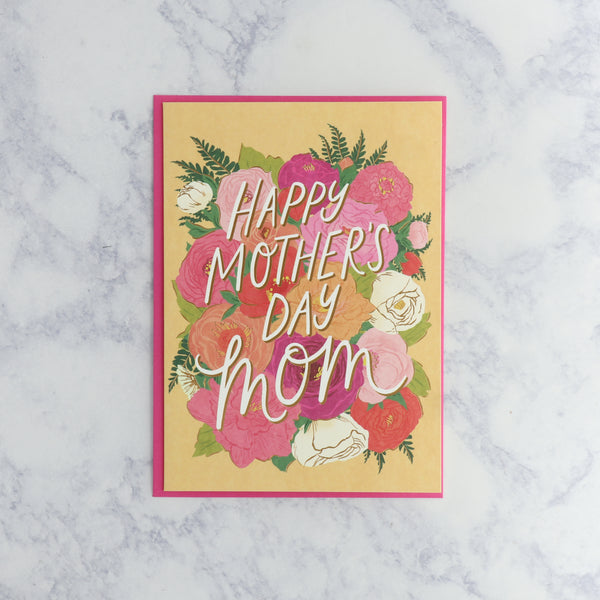 Bold Floral Text Mother's Day Card (For Mom)