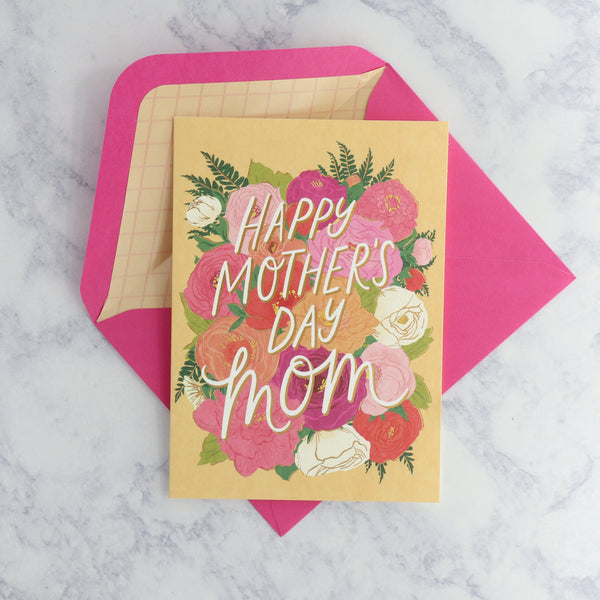 Bold Floral Text Mother's Day Card (For Mom)