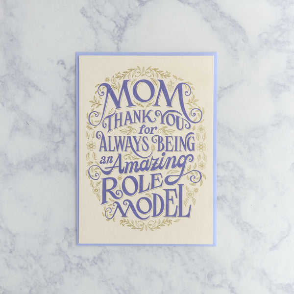 Gold Leaves & Lettering Mother's Day Card (For Mom)