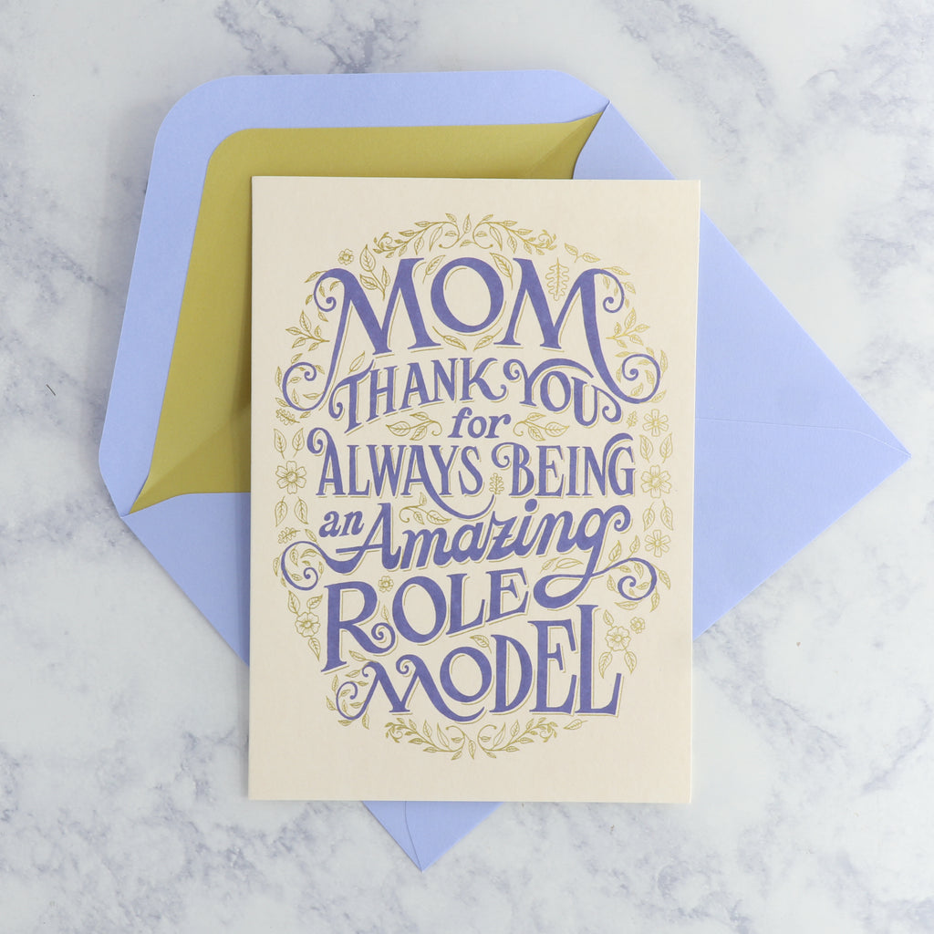 Mother Lettering Gold Gold Leaves & Lettering Mother's Day Card (For Mom) – Bonsai Paper Co.