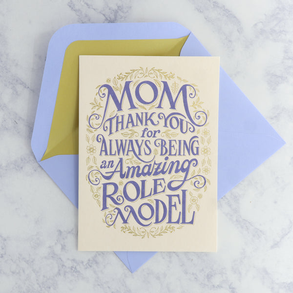 Gold Leaves & Lettering Mother's Day Card (For Mom)