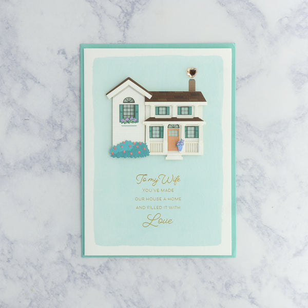 Laser-Cut House Mother's Day Card (For Wife)
