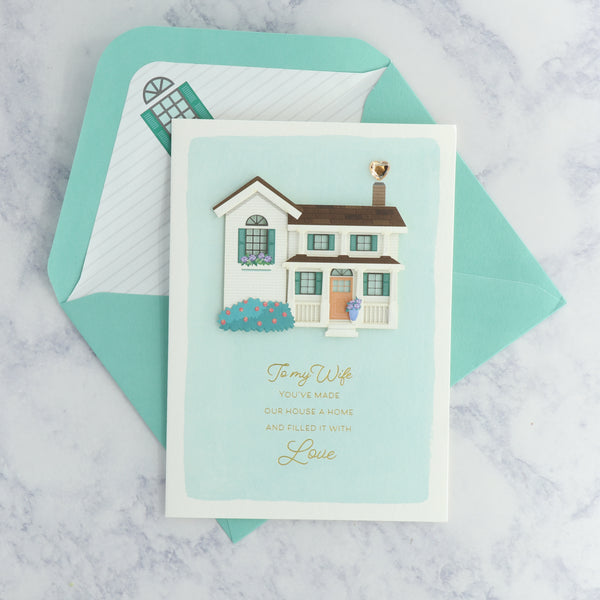 Laser-Cut House Mother's Day Card (For Wife)
