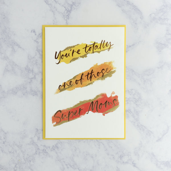Watercolor "Super Moms" Mother's Day Card