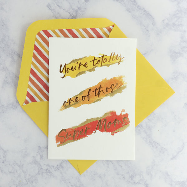Watercolor "Super Moms" Mother's Day Card