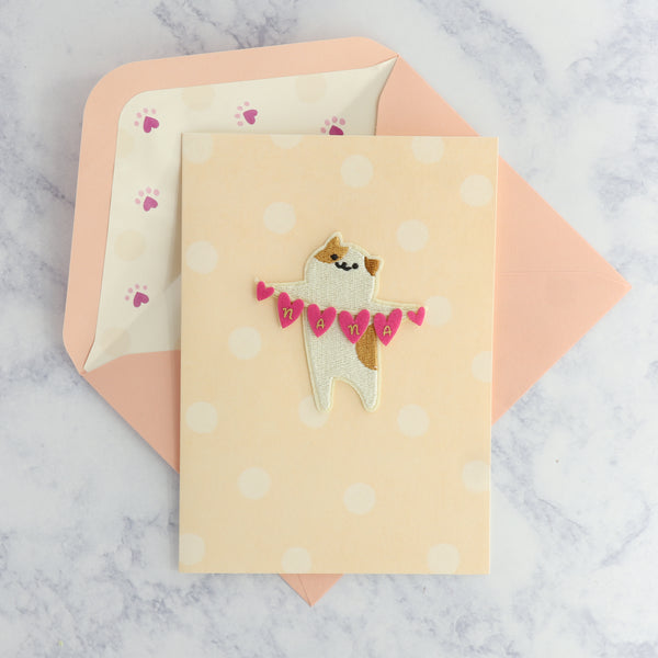 Handmade Cat Holding Banner Mother's Day Card (For Grandma)
