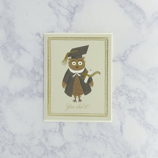 Owl in Cap Graduation Card