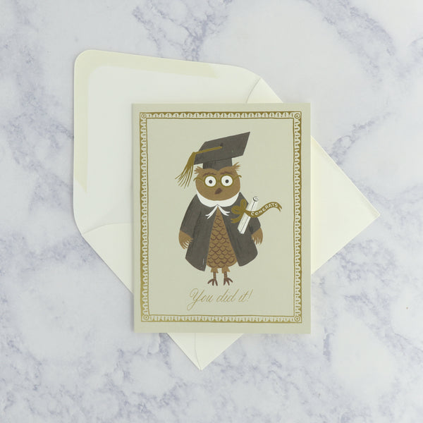 Owl in Cap Graduation Card