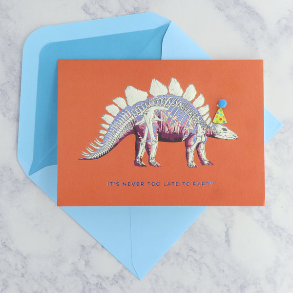 Dinosaur Pom Pom Birthday Card