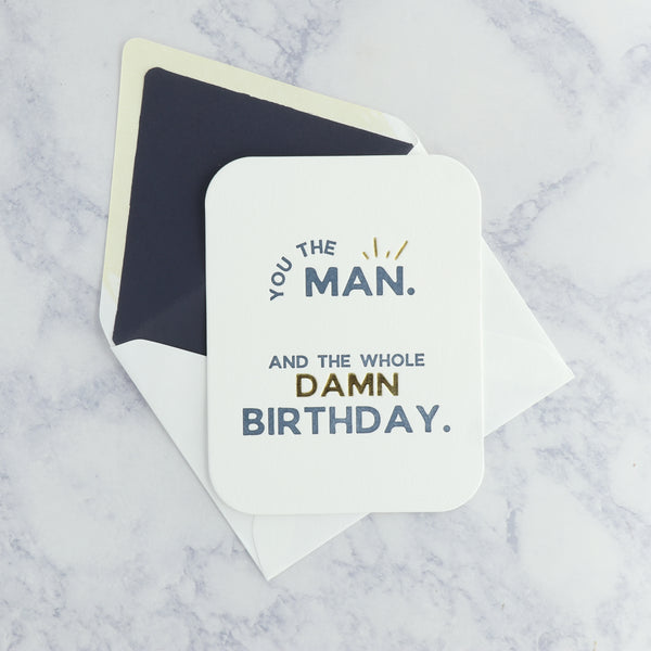 Letterpress “You The Man” Birthday Card