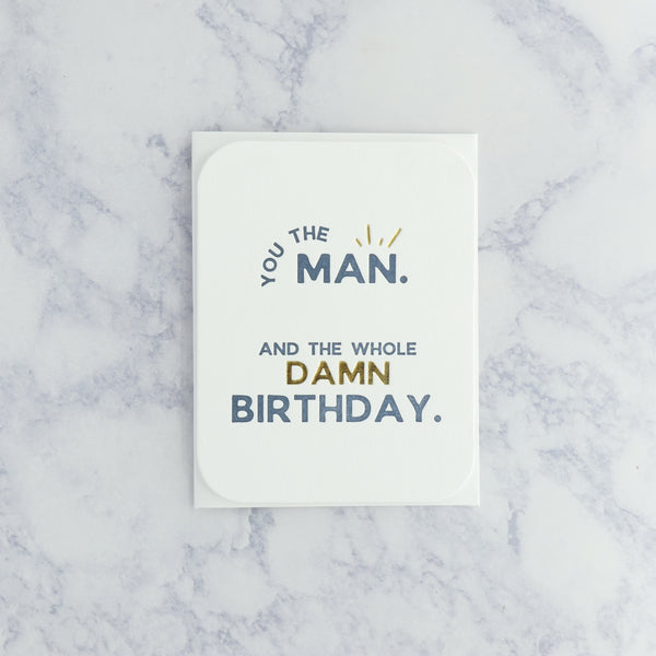 Letterpress “You The Man” Birthday Card
