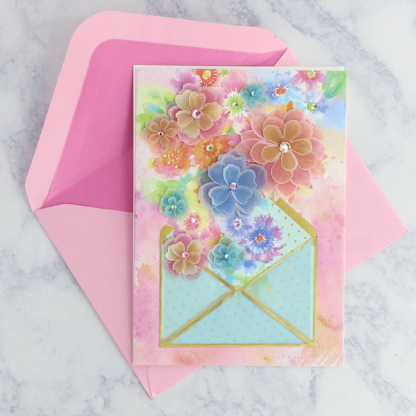 Flowers In Envelope Mother's Day Card