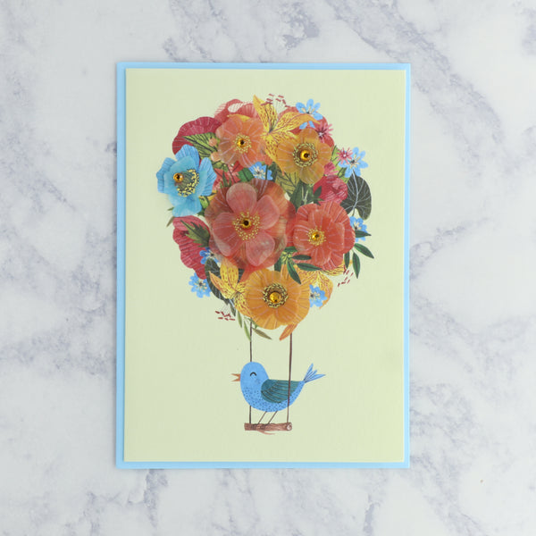 Flower Balloon & Bird Mother's Day Card