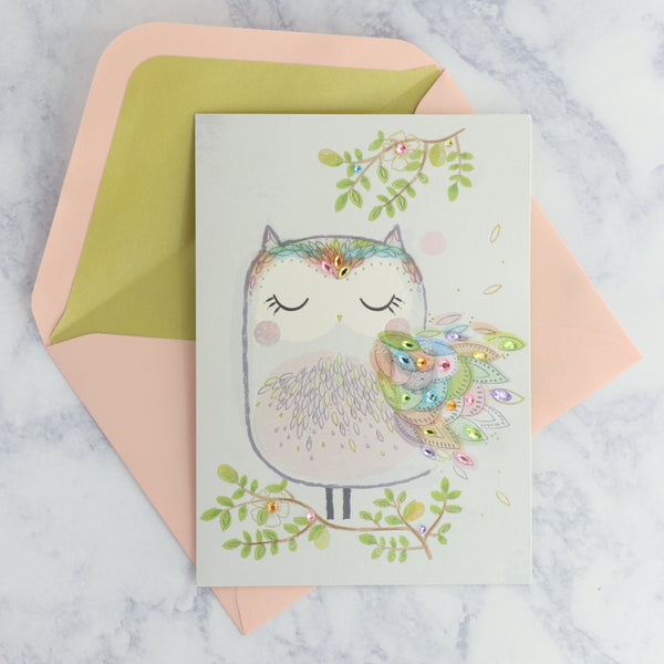 Owl With Chatons Mother's Day Card