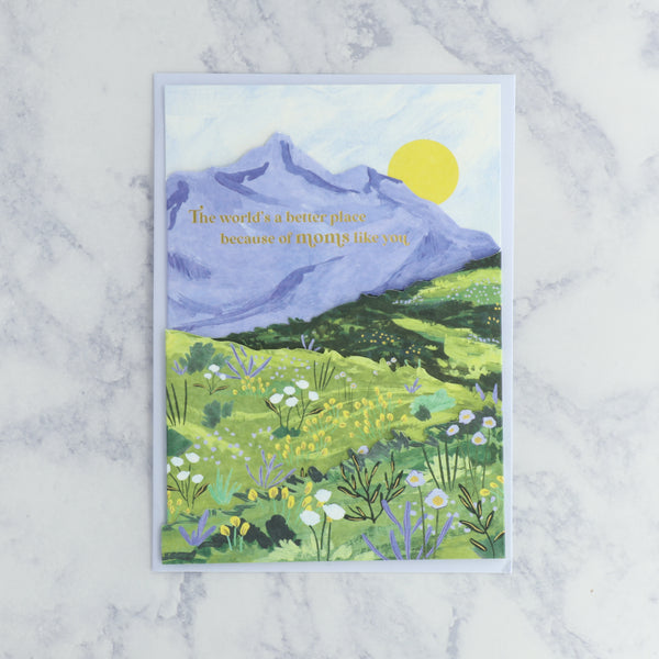 Displayable Painterly Mountain Scape Mother's Day Card