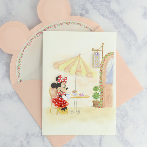 Handmade Minnie Mouse In Cafe Mother's Day Card
