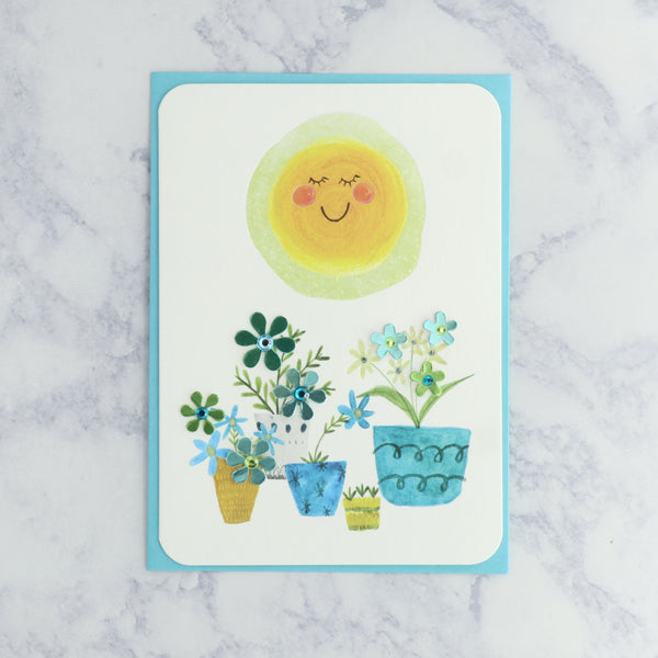 Sun & Potted Plants Mother's Day Card