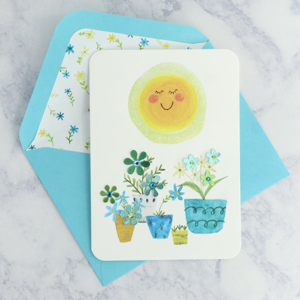 Sun & Potted Plants Mother's Day Card