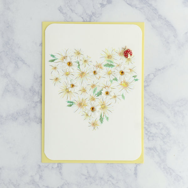 Daisy Heart & Ladybug Mother's Day Card