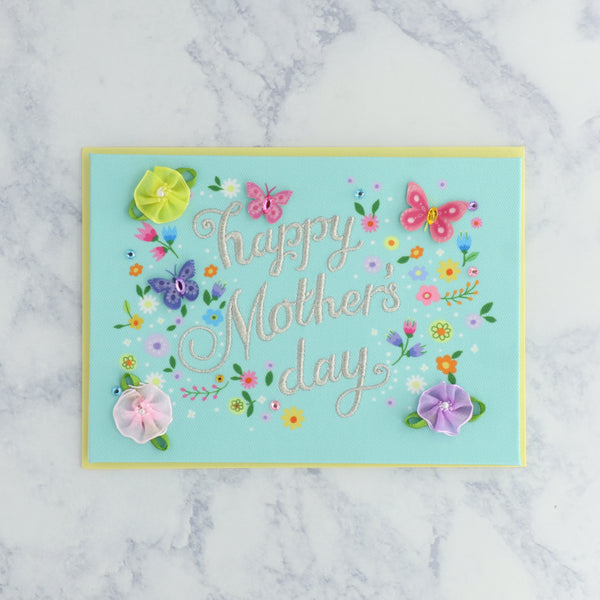 Embroidered Lettering Mother's Day Card