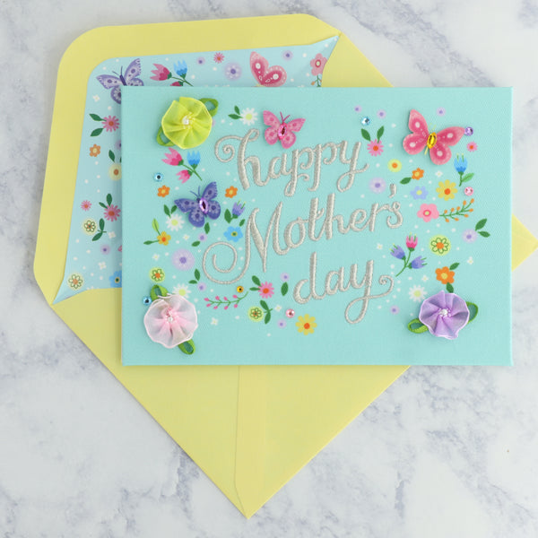 Embroidered Lettering Mother's Day Card