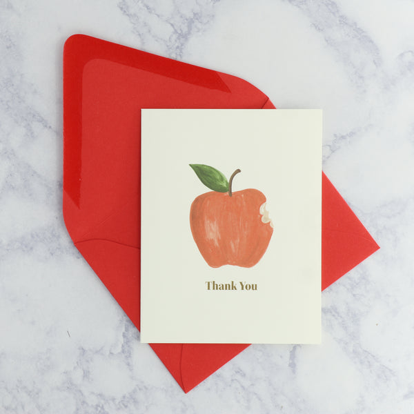 Illustrated Apple Thank You Card (Set of 8)