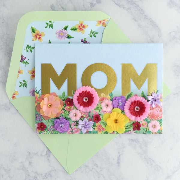 Text In Flower Garden Mother's Day Card (For Mom)